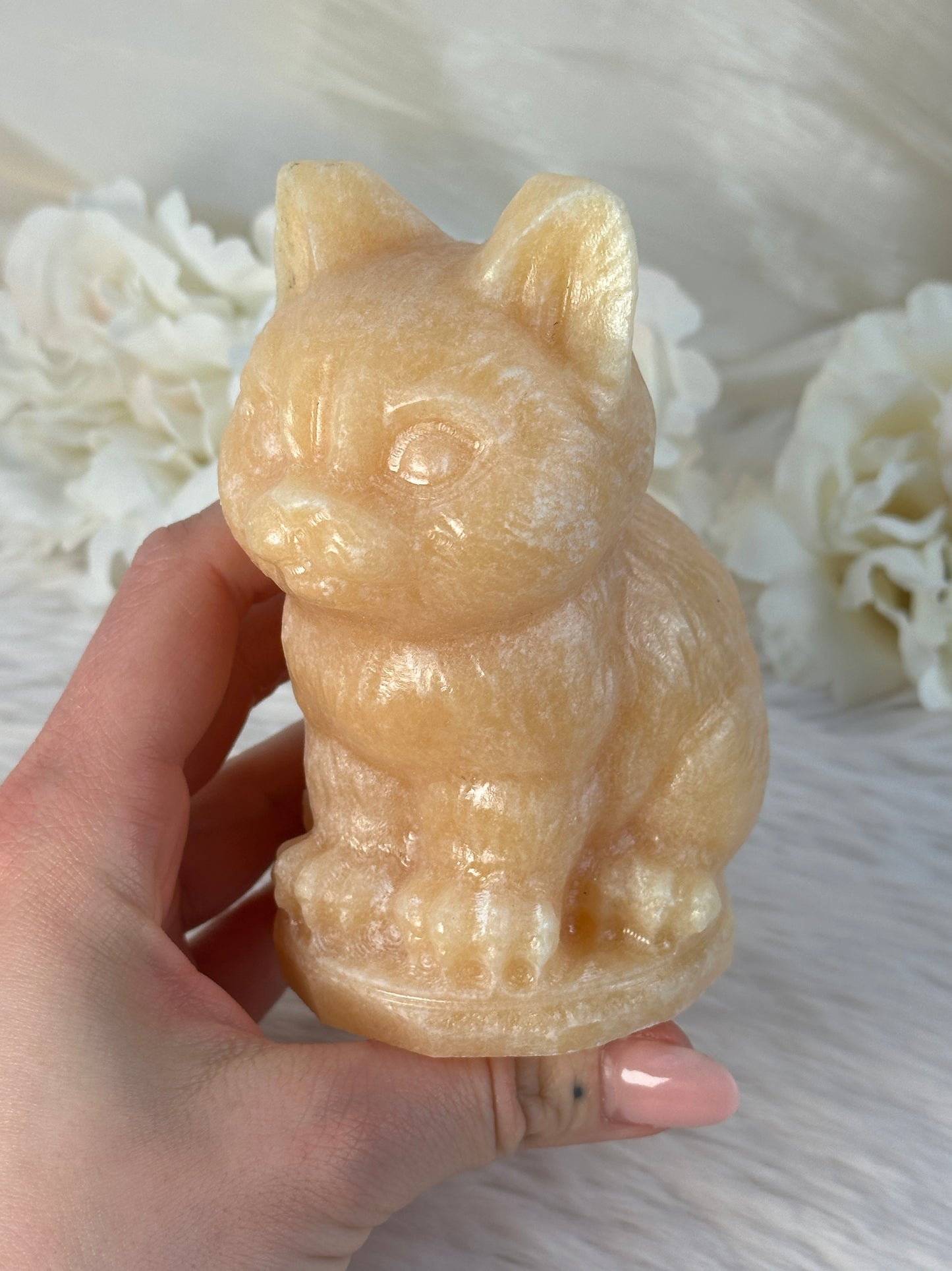 XL Orangencalcit Katze BB58