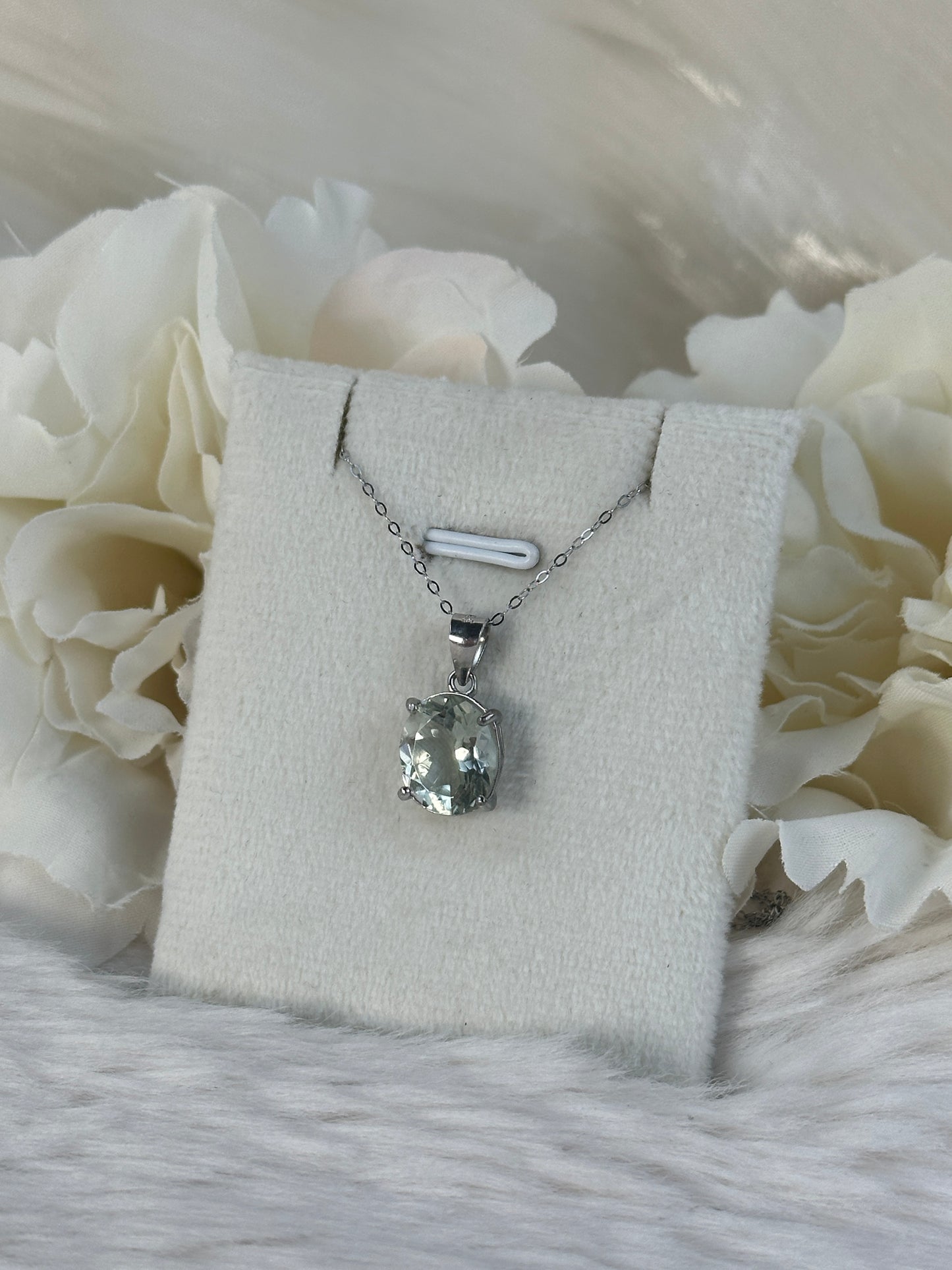 925 Silber Kette Prasiolith XX44