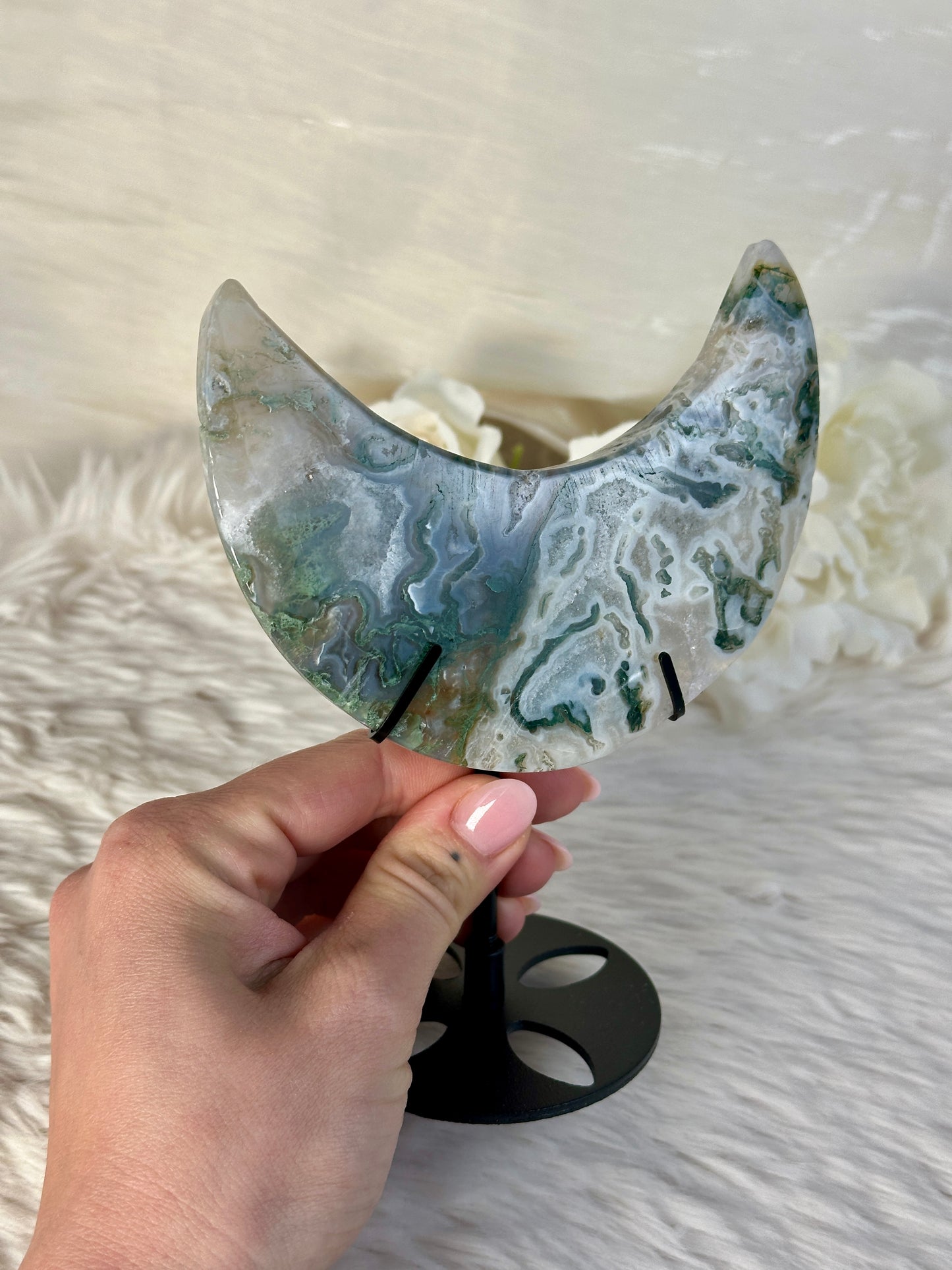 Moosachat Mond auf Halterung ÜA42