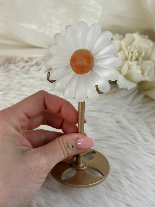 Selenit Blume auf Halterung A28,8