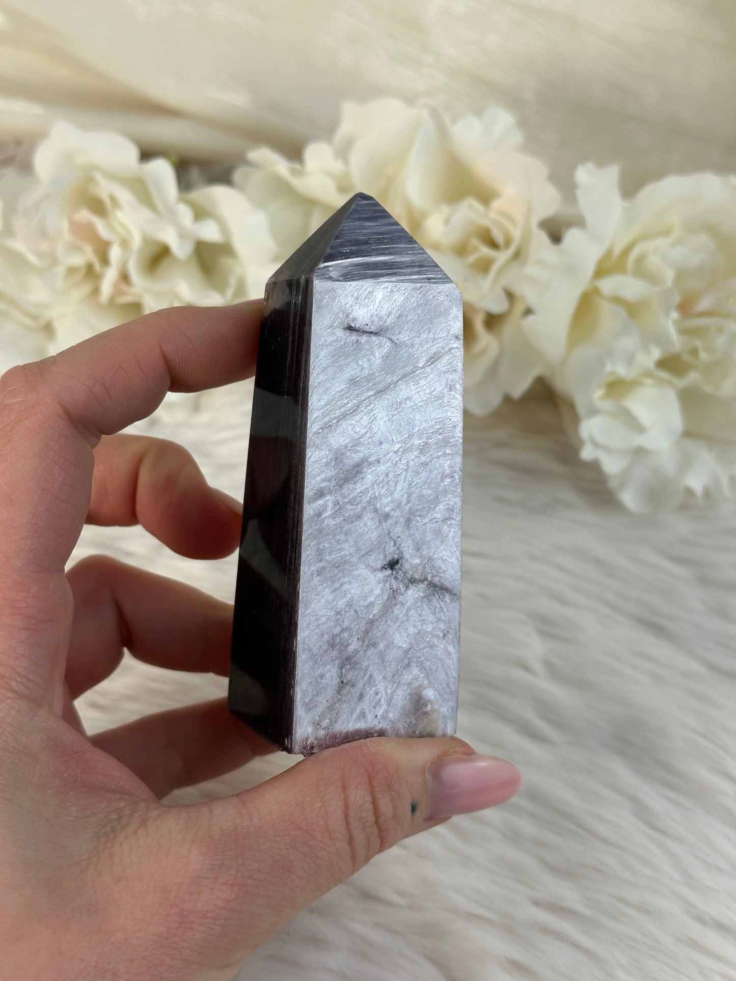 B Ware Gem Lepidolith Turm EU21