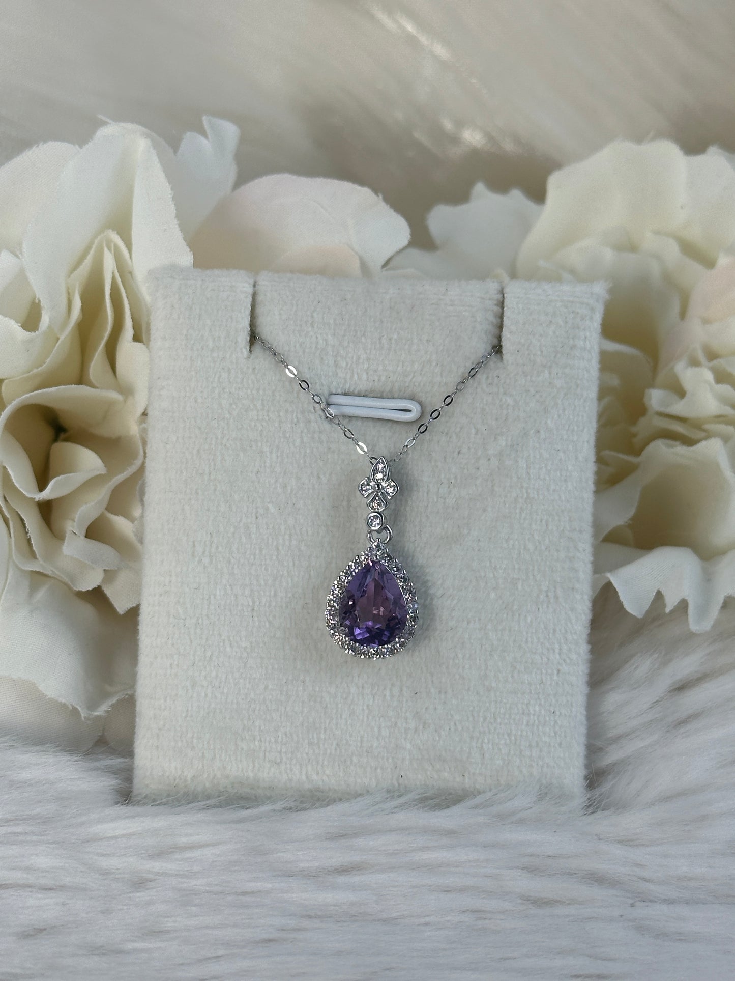 925 Silber Kette Amethyst Bi49